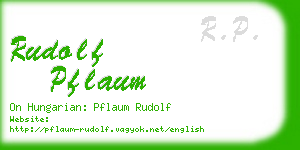 rudolf pflaum business card